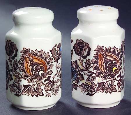 Jacobean Brown Salt & Pepper Set