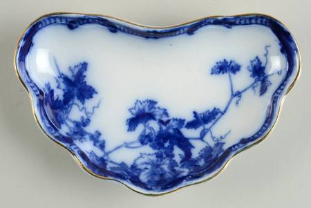 Lonsdale (Flow Blue, Gold Trim) Bone Dish