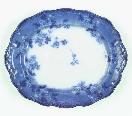 Lugano (Flow Blue) 11" Oval Serving Platter