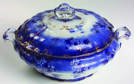 Lugano (Flow Blue) Tureen &  Lid