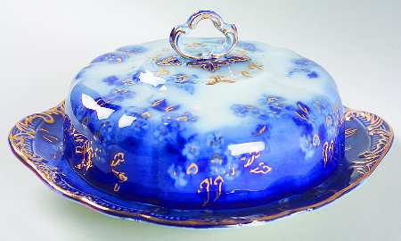 Lugano (Flow Blue) Round Covered Butter