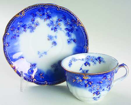Lugano (Flow Blue) Flat Cup & Saucer Set
