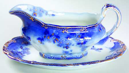 Lugano (Flow Blue) Gravy Boat & Underplate