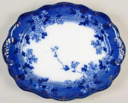 Lugano (Flow Blue) 15" Oval Serving Platter