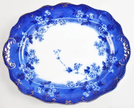 Lugano (Flow Blue) 17" Oval Serving Platter