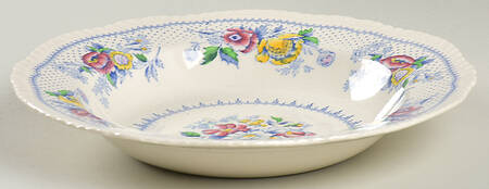 Lynton Blue Multicolor Rim Soup Bowl