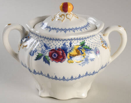 Lynton Blue Multicolor Sugar Bowl & Lid