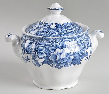 Marlborough Blue Sugar Bowl & Lid