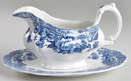 Marlborough Blue Gravy Boat & Underplate