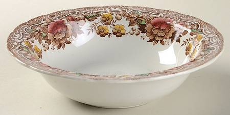 Marlborough Multicolor Brown Rim Soup Bowl