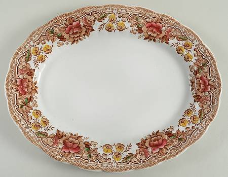 Marlborough Multicolor Brown 12" Oval Serving Platter