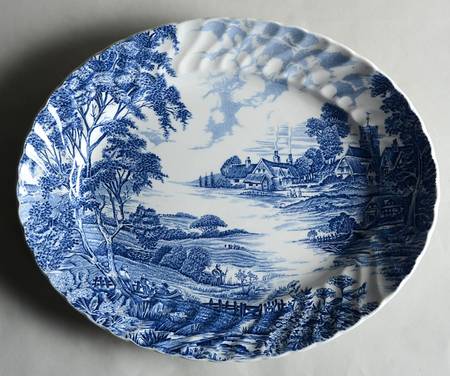 Meadowsweet Blue 12" Oval Serving Platter
