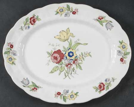 Old Country Sprays 15" Oval Serving Platter