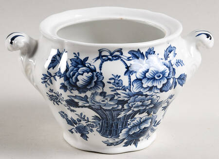 Old English Bouquet Blue Sugar Bowl No Lid