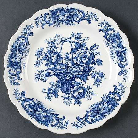 Old English Bouquet Blue Salad Plate
