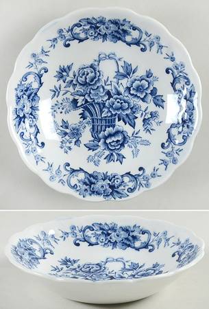 Old English Bouquet Blue Fruit/Dessert (Sauce) Bowl