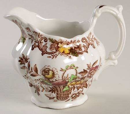 Old English Bouquet Brown Multicolor Creamer