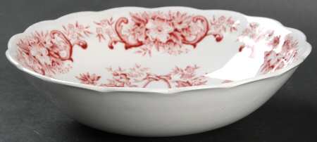 Old English Bouquet Red Coupe Cereal Bowl