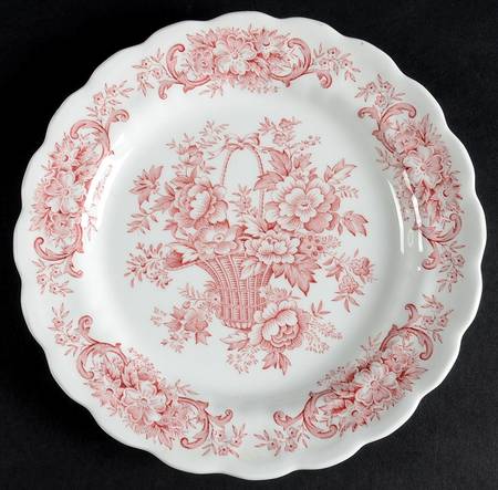 Old English Bouquet Red Salad Plate