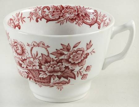 Old English Bouquet Red Flat Cup