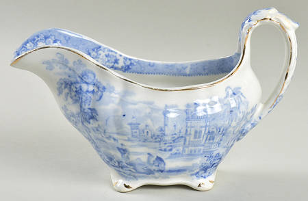 Oriental (Blue, Gold Trim) Gravy Boat