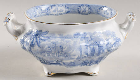 Oriental (Blue, Gold Trim) Mini Tureen No Lid