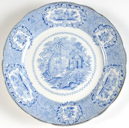 Oriental (Blue, Gold Trim) Luncheon Plate