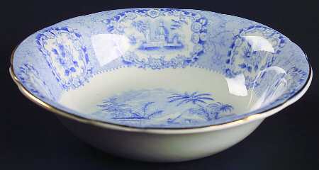 Oriental (Blue, Gold Trim) Coupe Cereal Bowl