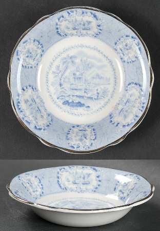 Oriental (Blue, Gold Trim) Fruit/Dessert (Sauce) Bowl