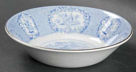 Oriental (Blue, Gold Trim) Coupe Cereal Bowl
