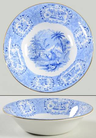 Oriental (Blue, Gold Trim) Coupe Cereal Bowl