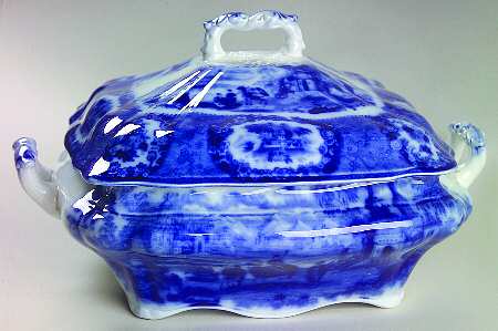 Oriental (Flow Blue, No Trim) Square Covered Vegetable