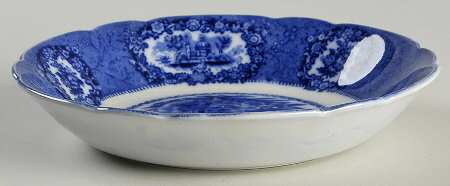 Oriental (Flow Blue, No Trim) Coupe Soup Bowl