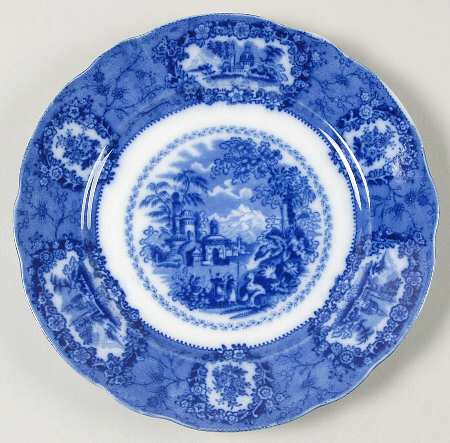 Oriental (Flow Blue, No Trim) Dessert/Pie Plate