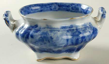 Oriental (Flow Blue, No Trim) Sauce Boat No Lid