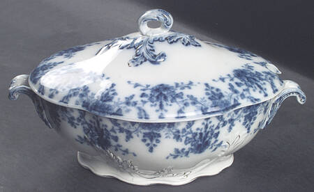 Osborne (Flow Blue) Oval Tureen & Lid