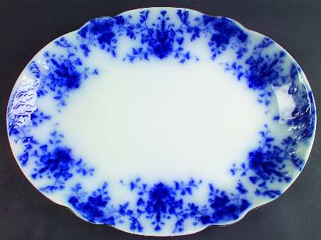 Osborne (Flow Blue) 17" Oval Serving Platter