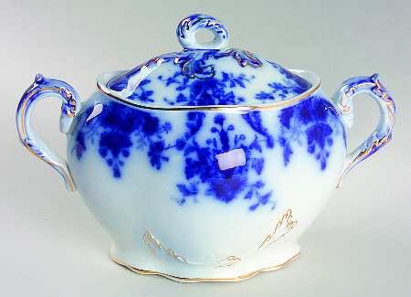 Osborne (Flow Blue) Sugar Bowl & Lid