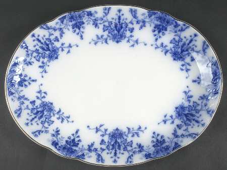 Osborne (Flow Blue) 14" Oval Serving Platter