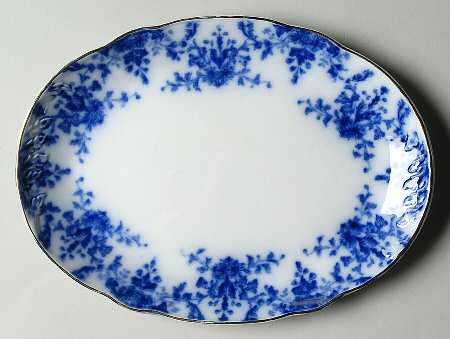 Osborne (Flow Blue) 10" Oval Serving Platter