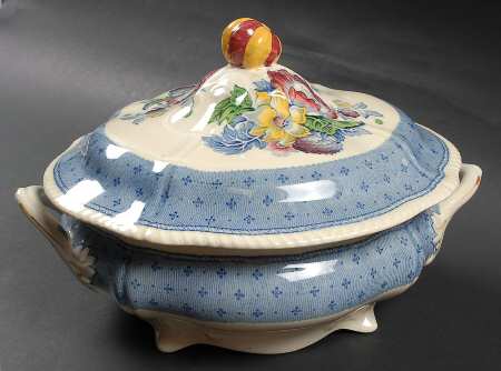 Plymouth Blue Round Covered Vegetable