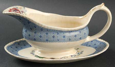 Plymouth Blue Gravy Boat & Underplate