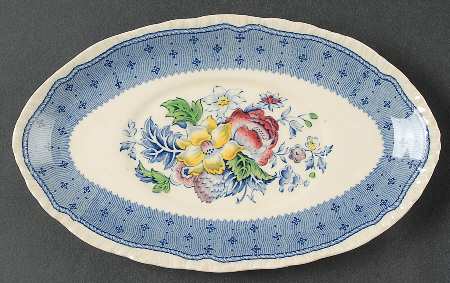 Plymouth Blue Underplate for Gravy Boat