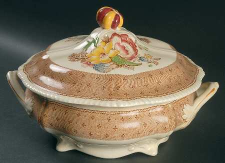Plymouth Brown Round Covered Vegetable