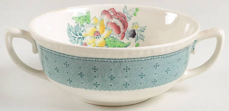 Plymouth Green Flat Cream Soup Bowl