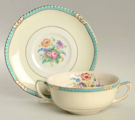 Roslyn Flat Cream Soup Bowl & Saucer Set