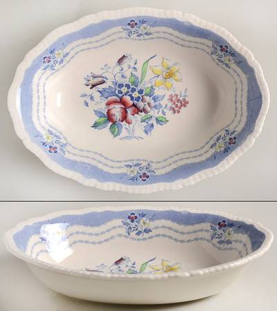Rutland Blue 9" Oval Vegetable Bowl