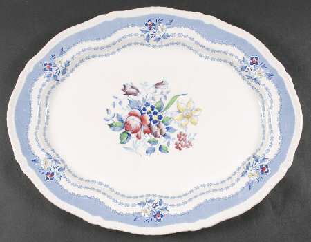 Rutland Blue 16" Oval Serving Platter