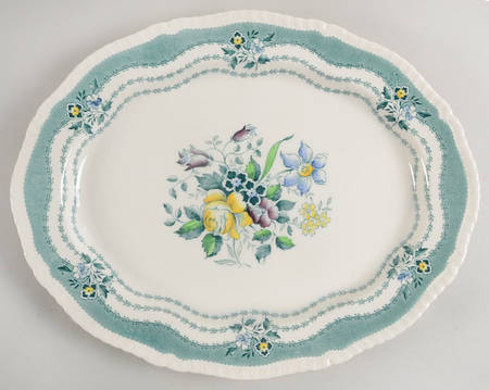 Rutland Green 14" Oval Serving Platter