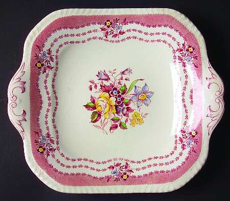 Rutland Red Square Handled Cake Plate